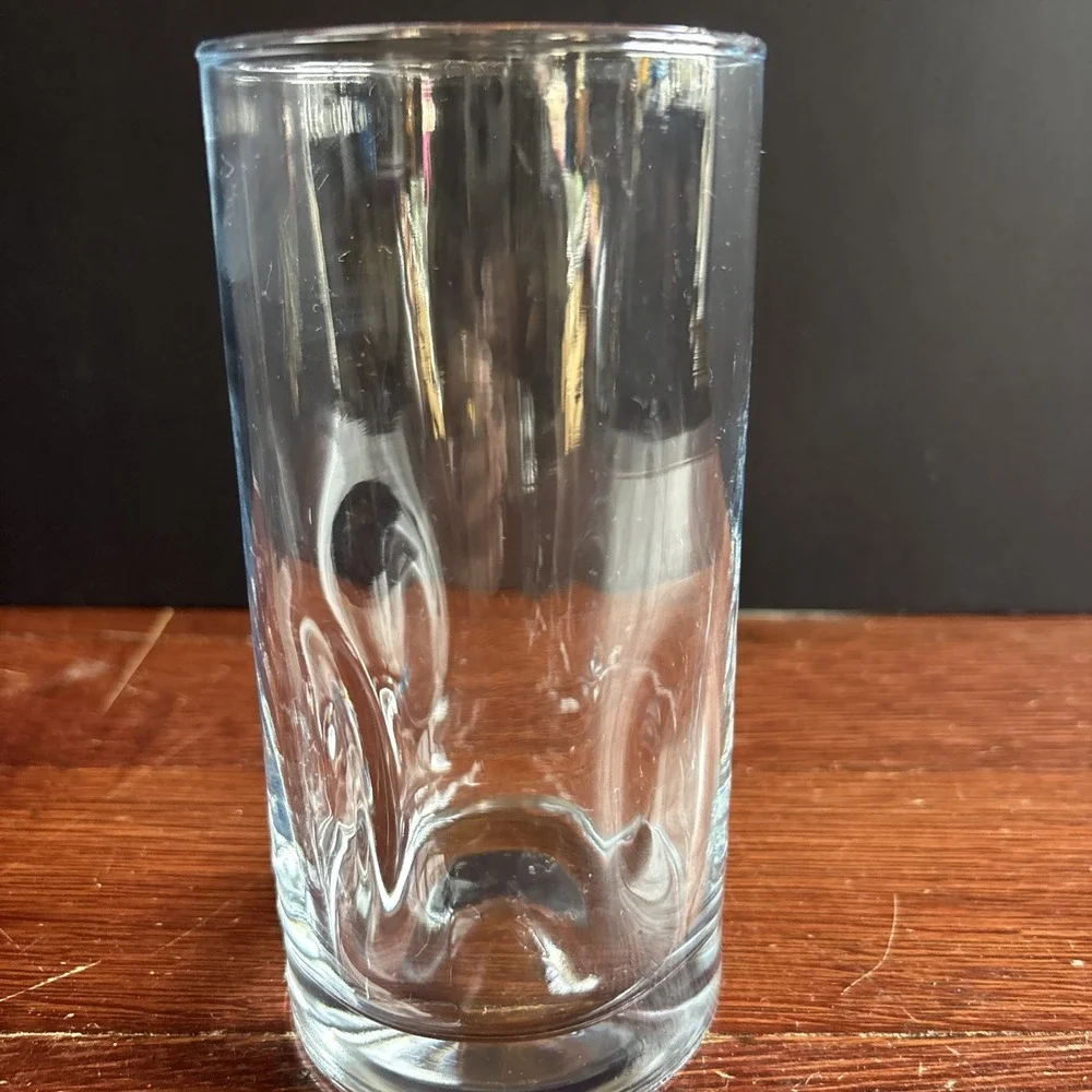 MCM Libbey Crisa Impressions Pinched Clear Glass Tumbler 16 oz Replacement‎